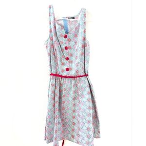 Retrolicious Snowflake Dress Large Colorful Cotton Fit And Flare